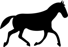 Black Race Horse Walking Pose Laser Cut Svg File, Free Vectors File